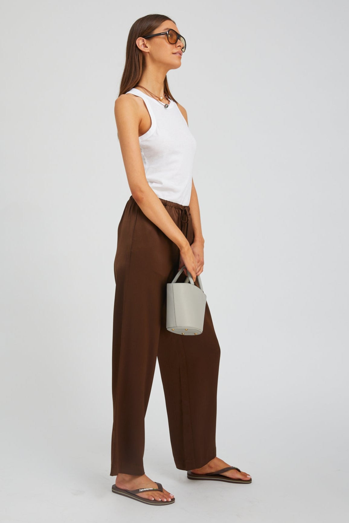 BROWN SILK KAUAI PANTS - 4