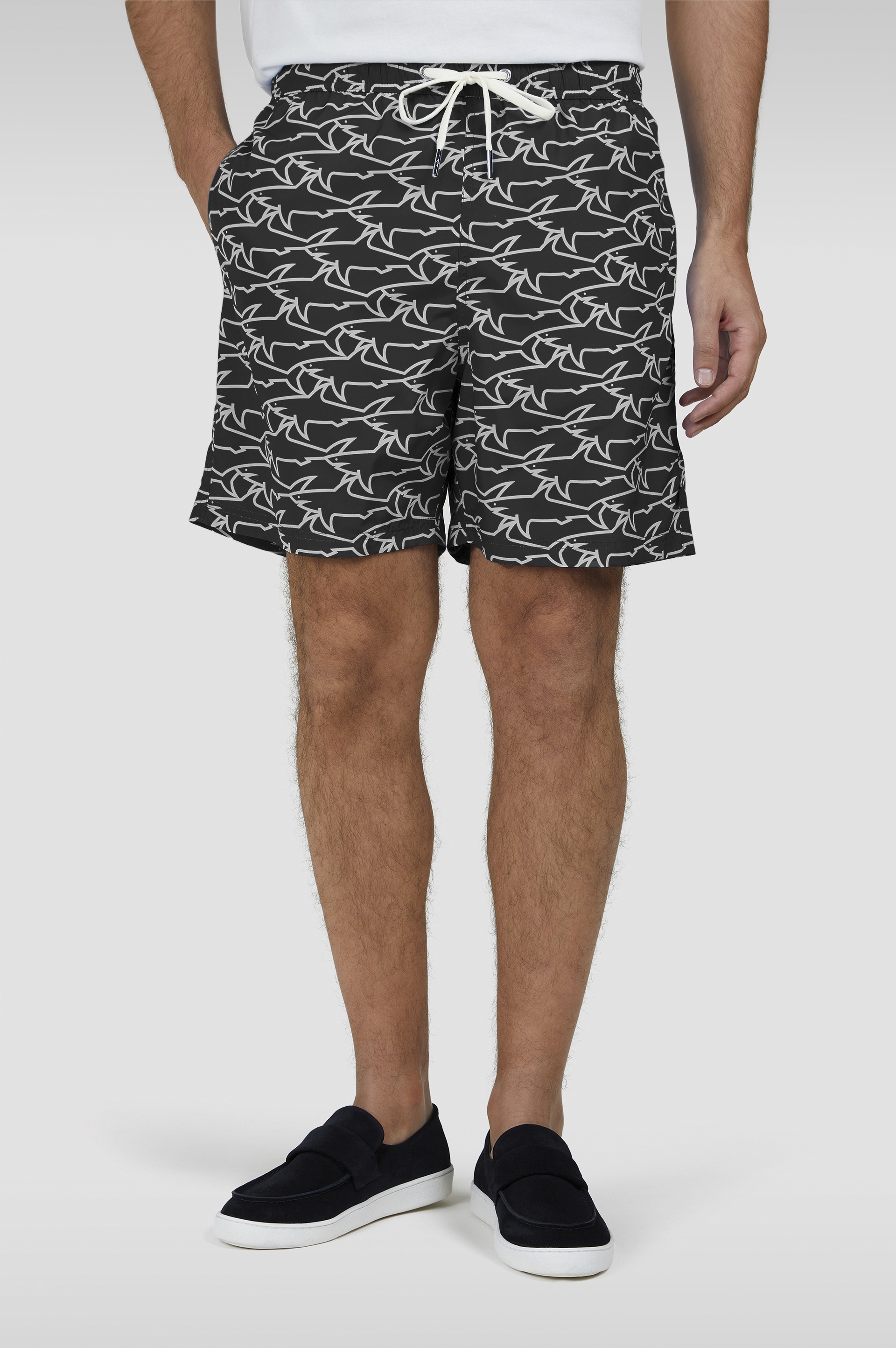 SWIM SHORTS WITH ALL-OVER SHARK PRINT - 6