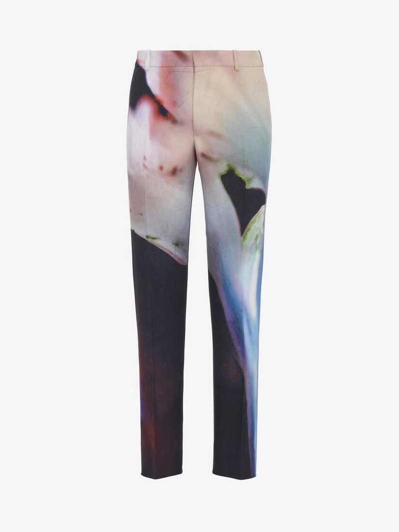Men's Solarised Flower Cigarette Trousers in Multicolor 1