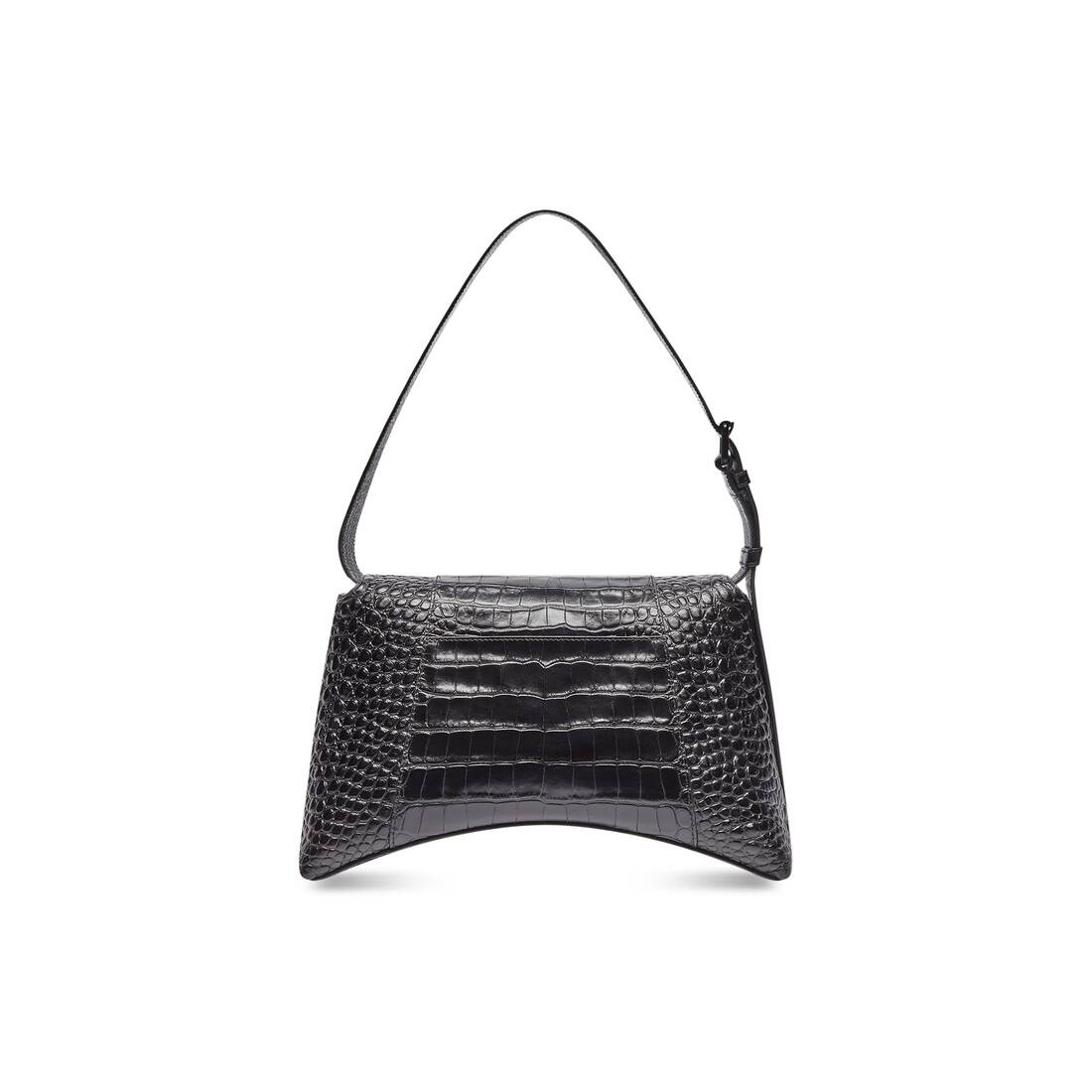 送料込 BALENCIAGA DOWNTOWN MEDIUM SHOULDER BAG CROCODILE Balenciaga Downtown Medium Crocodile Embossed Shoulder Bag