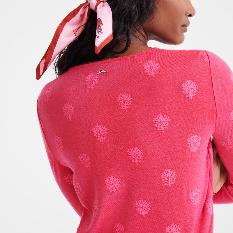 Round neck sweater Pink - Embroidered knit 5