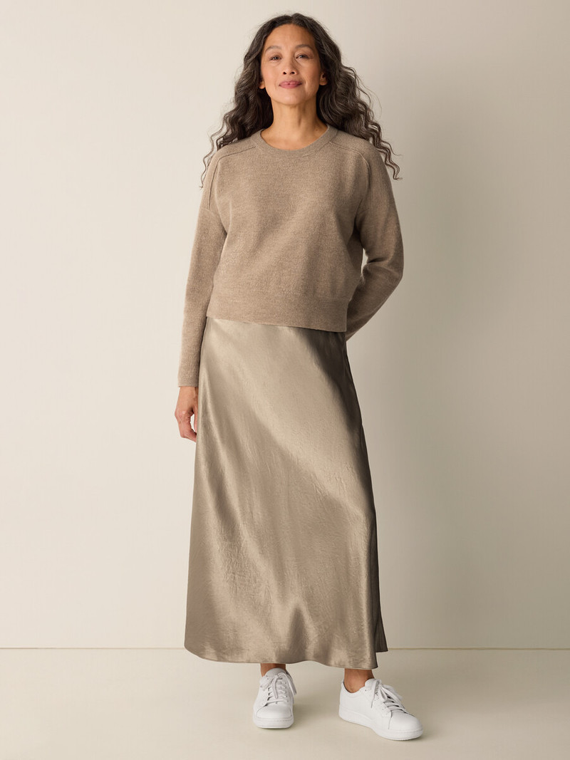 Fine Felted Wool Crew Neck Short Top in Regenerative Wool 3