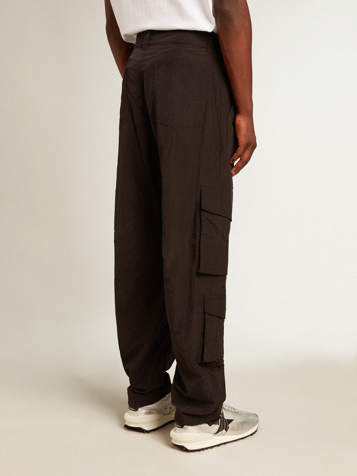Black-colored ripstop nylon cargo pants - 4