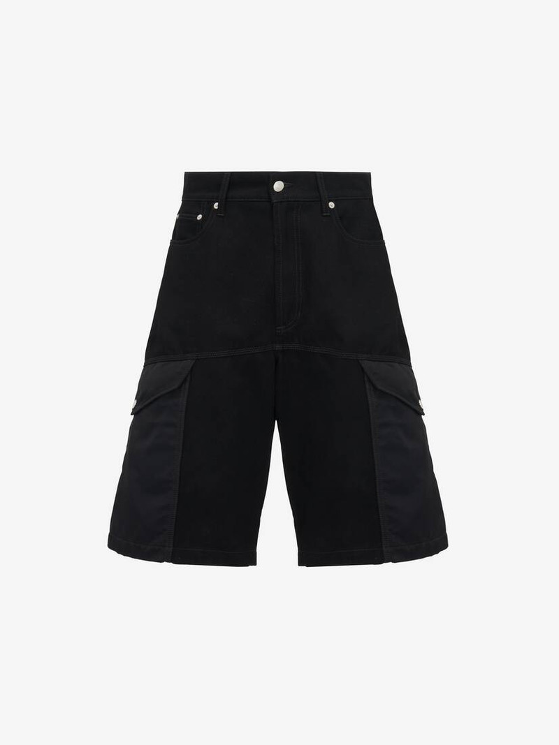 Men's Hybrid Denim Shorts in Black - 1