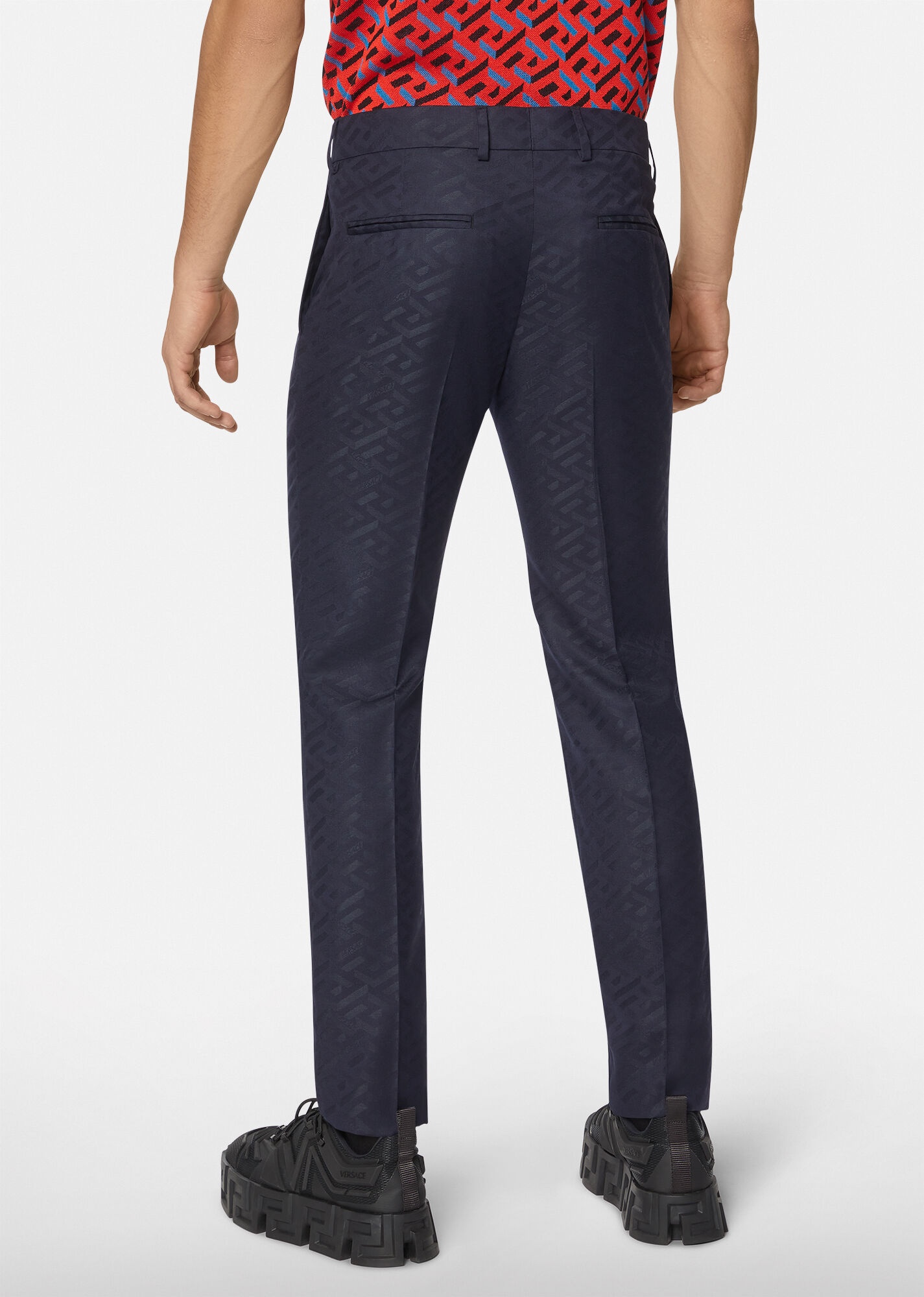 La Greca Wool Jacquard Pants - 3