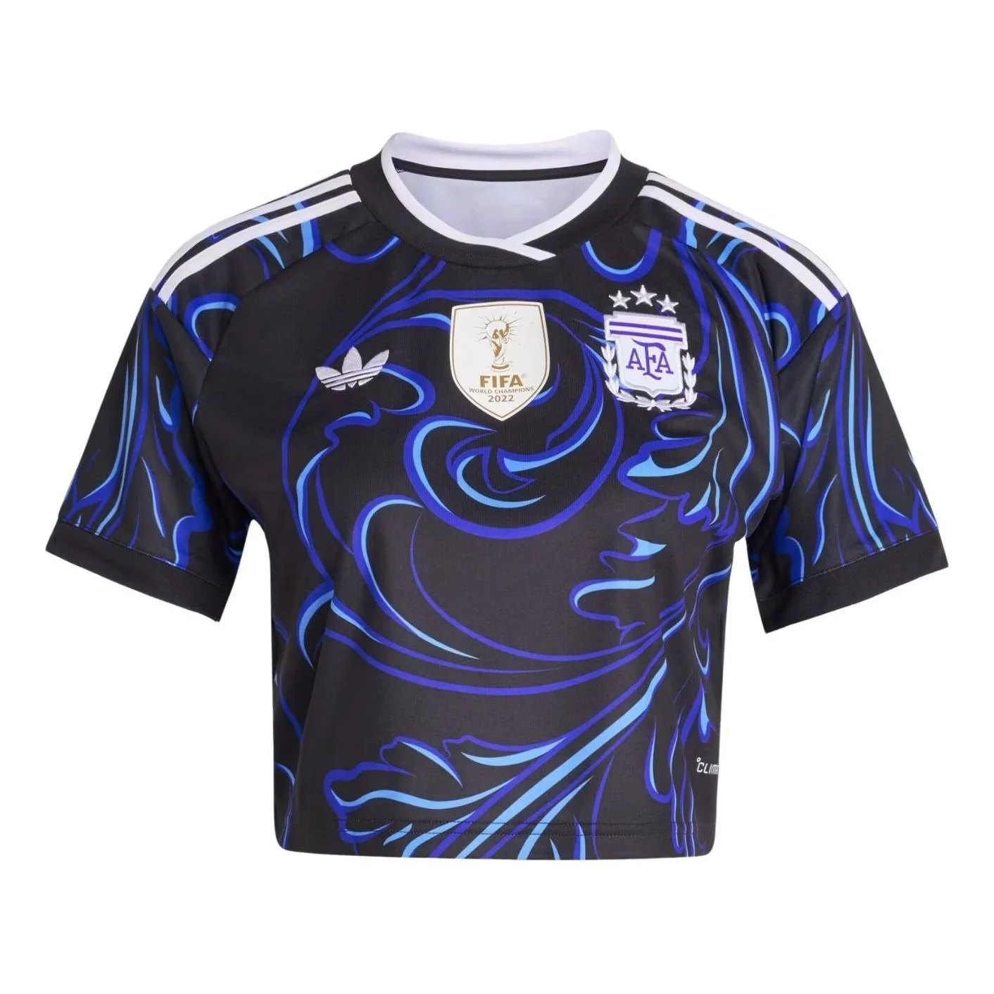(WMNS) adidas Argentina 26 Away Cropped Jersey 'Black Lucid Blue Blue Burst' KE5984 - 1