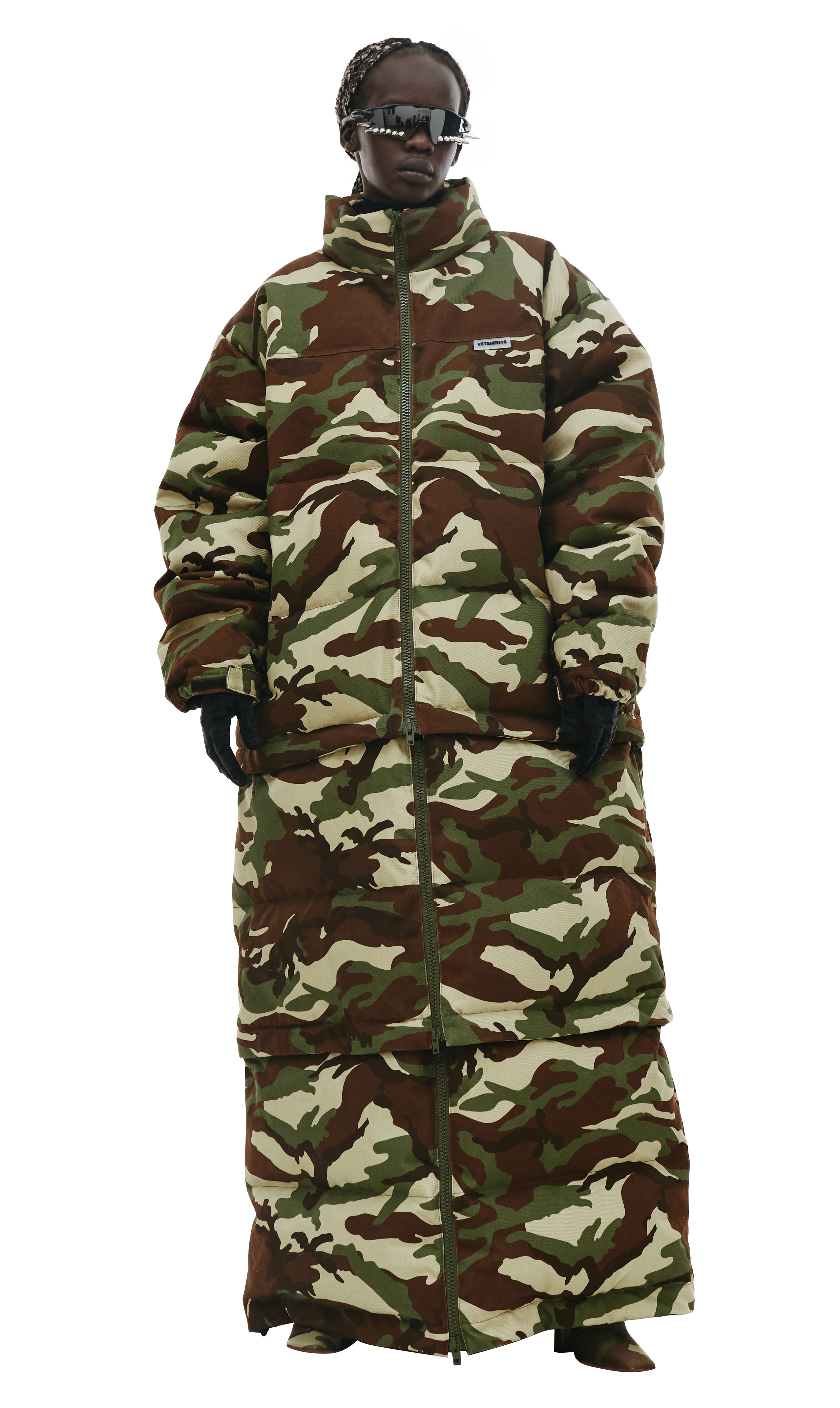 CAMOUFLAGE MAXI PADDED COAT - 3