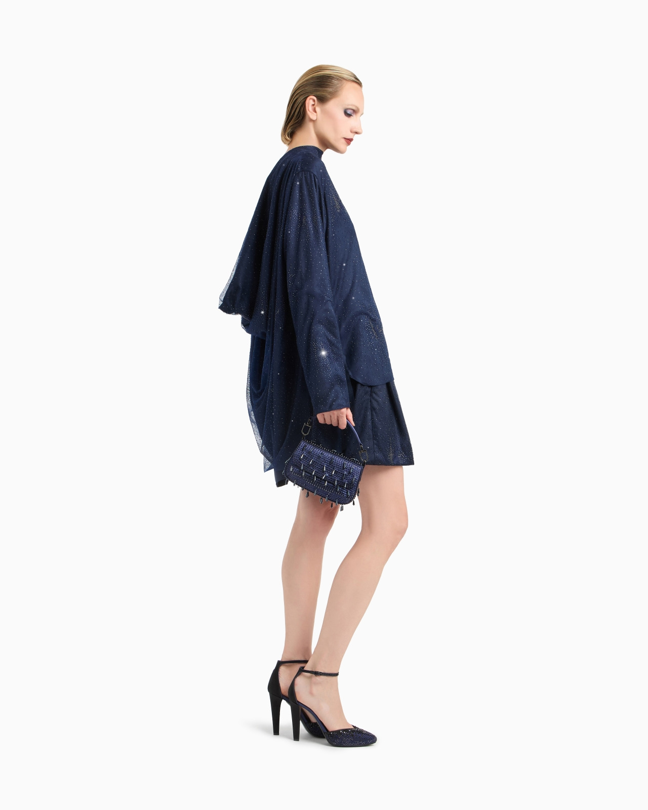 SILK SHORTS WITH RHINESTONE EMBROIDERY - 2