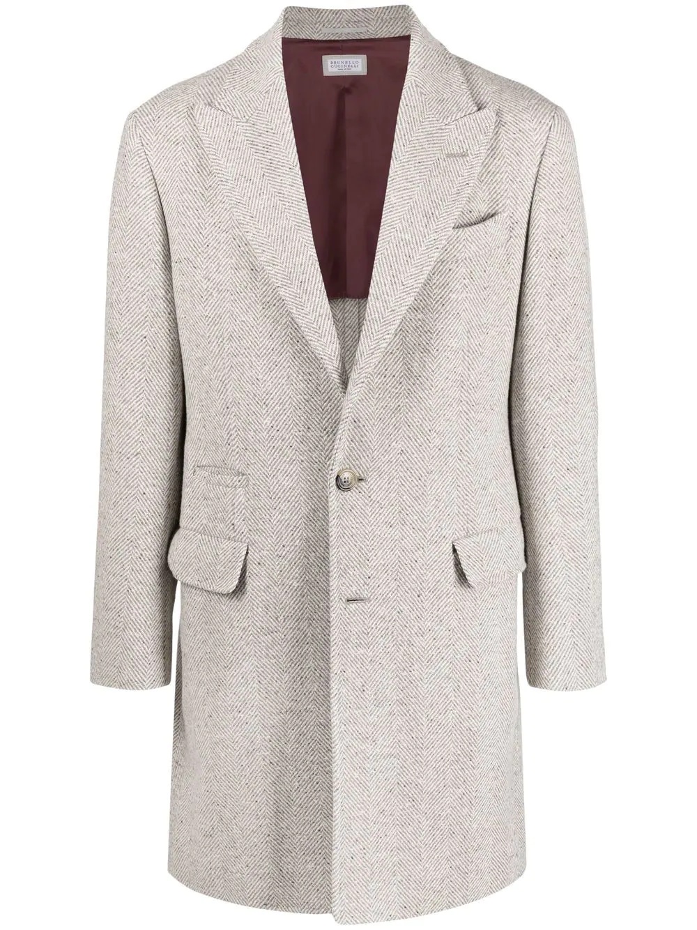 herringbone-tweed overcoat - 1