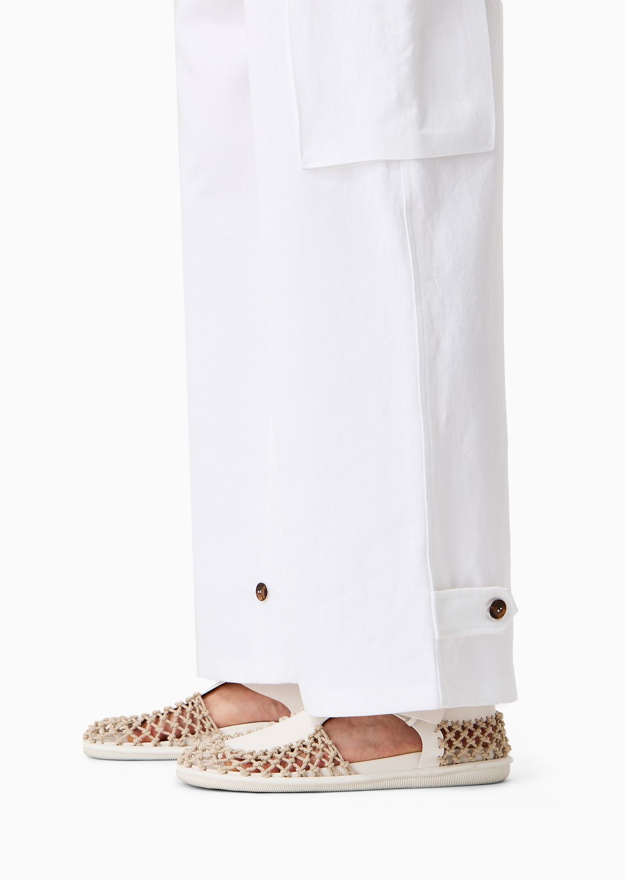 Linen cargo trousers - 6