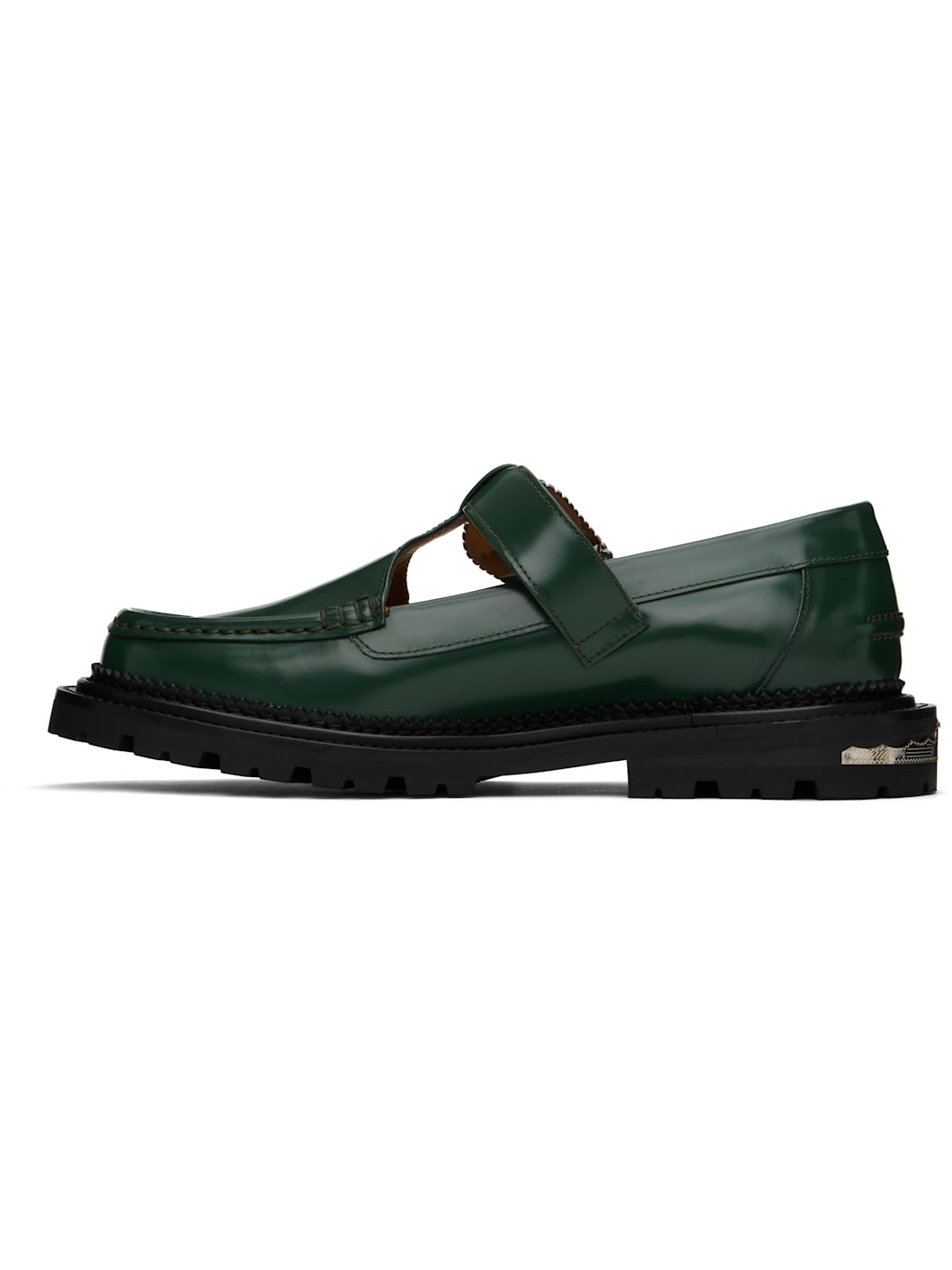 Green Polished Loafers - 3