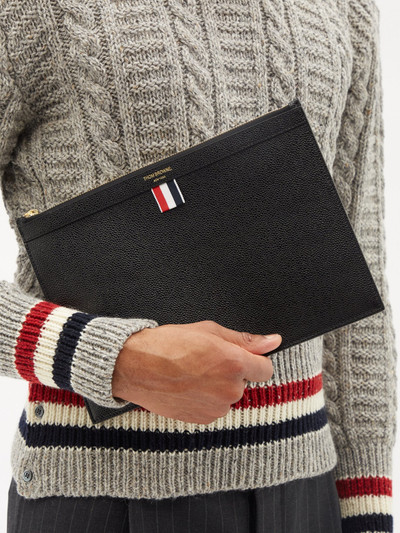 Thom Browne Pebbled-leather pouch outlook