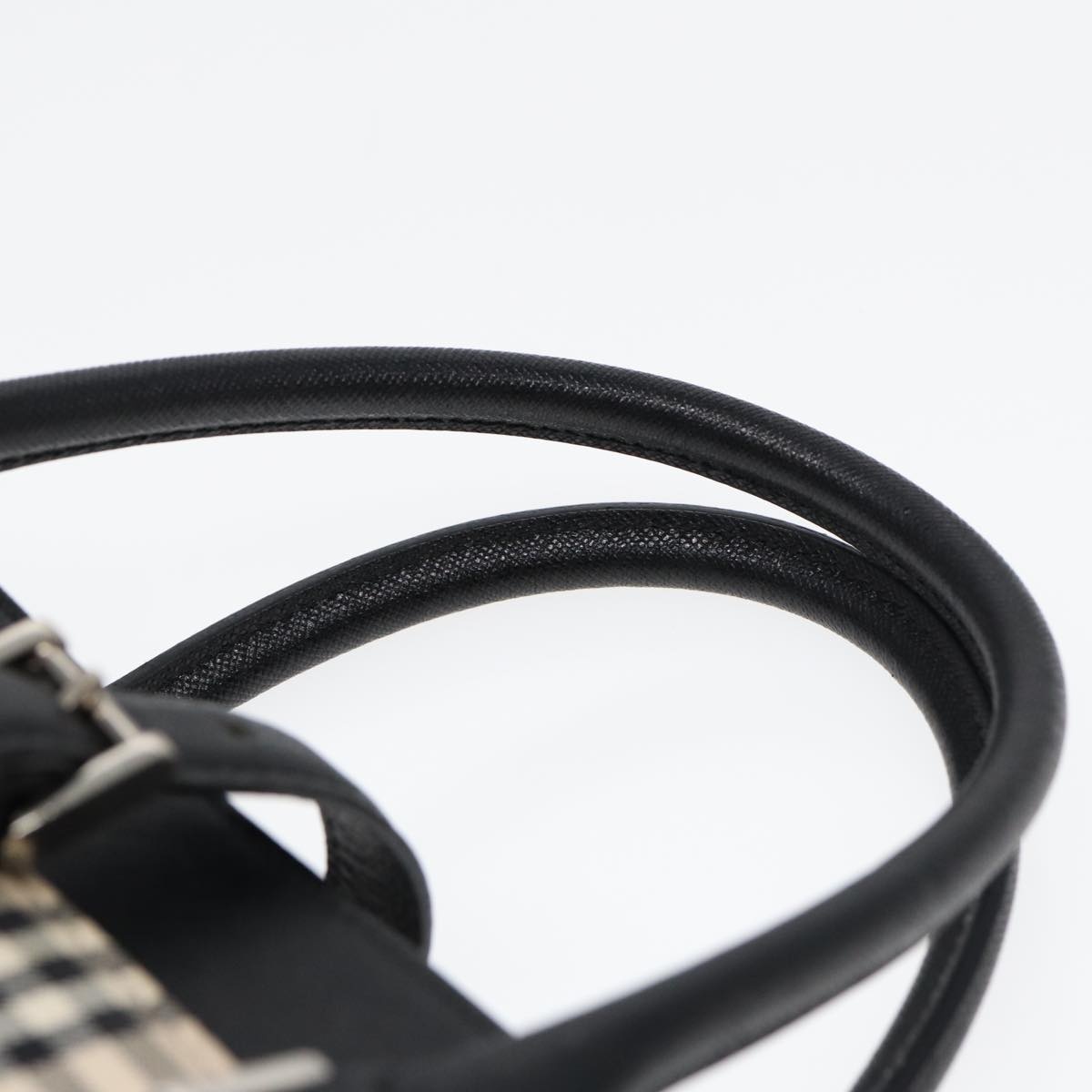 Burberry Nova Check Hand Bag Canvas Beige Black - 14
