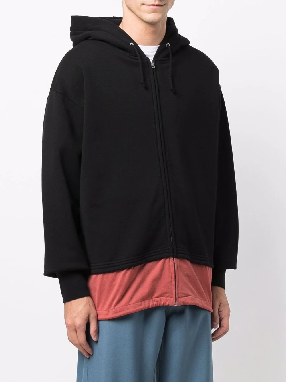 layered zipped hoodie - 3