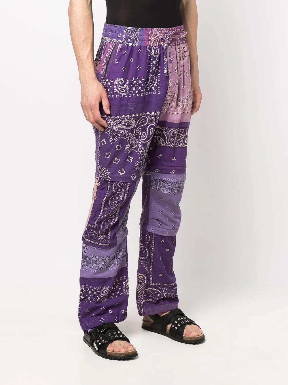 bandana-print straight trousers - 4