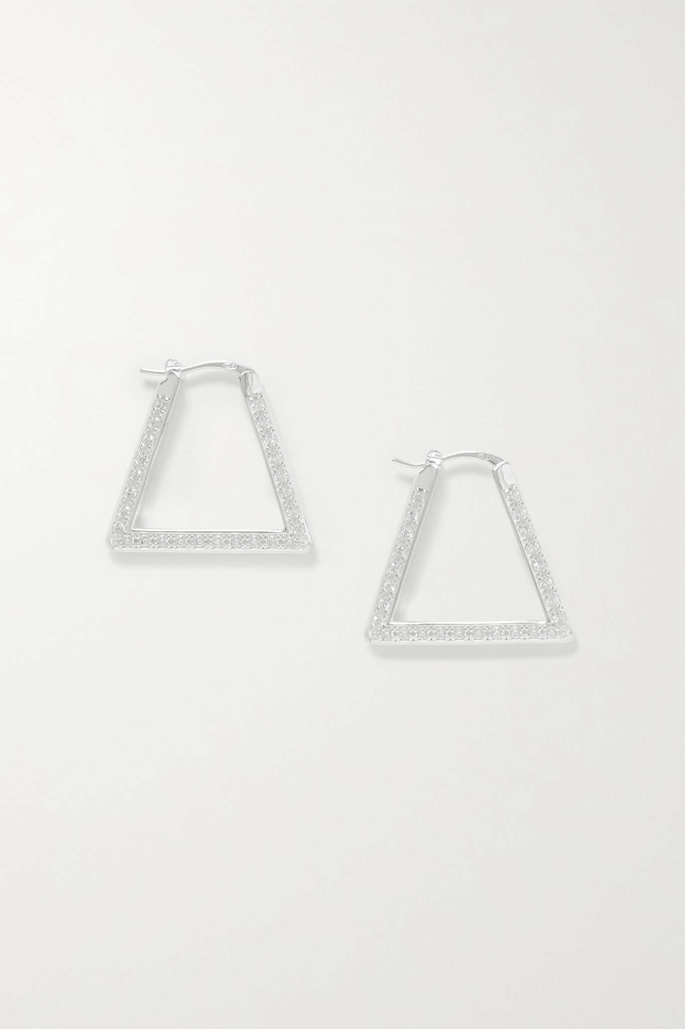 Silver cubic zirconia earrings - 1