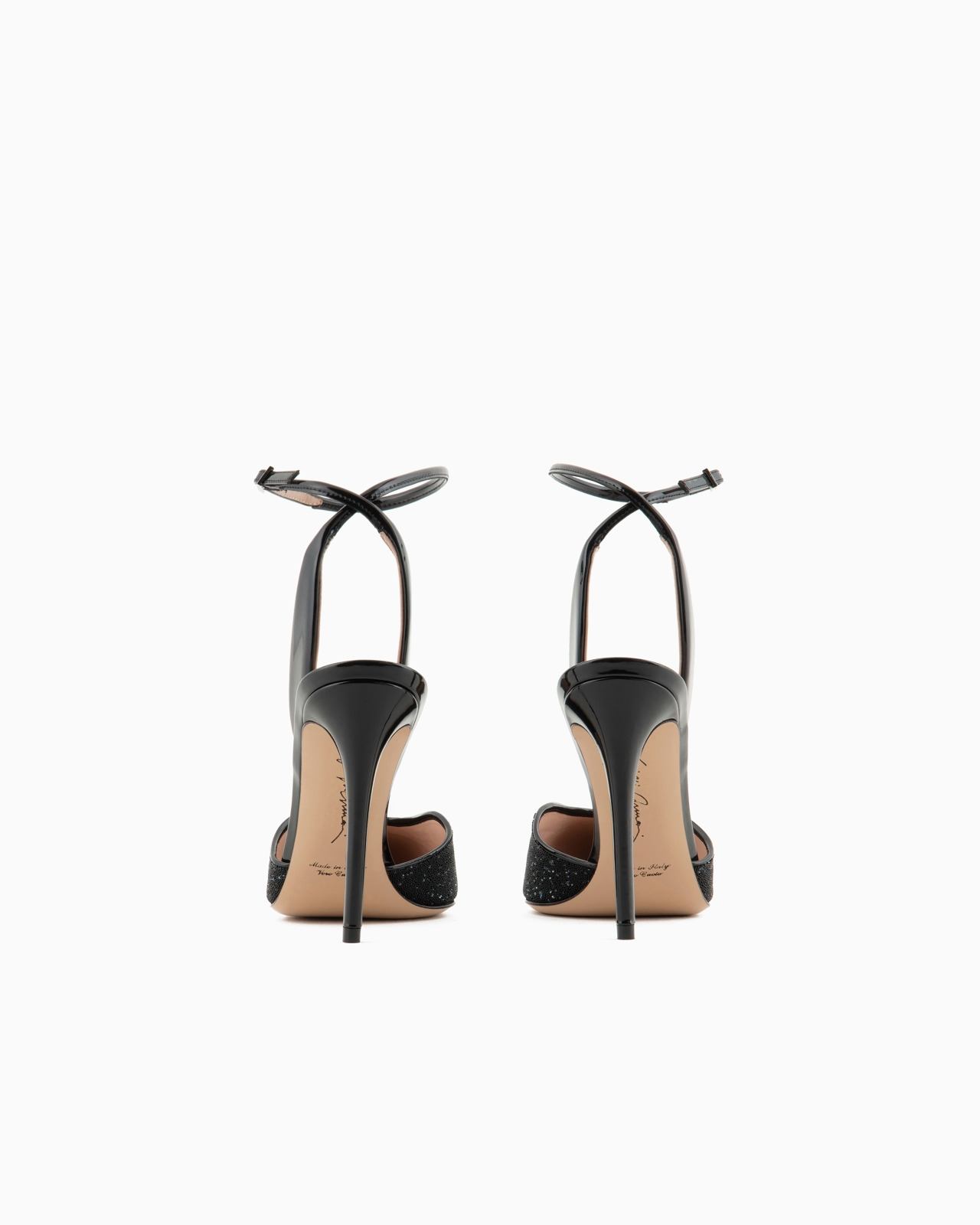 Patent leather and rhinestone court shoes - 4