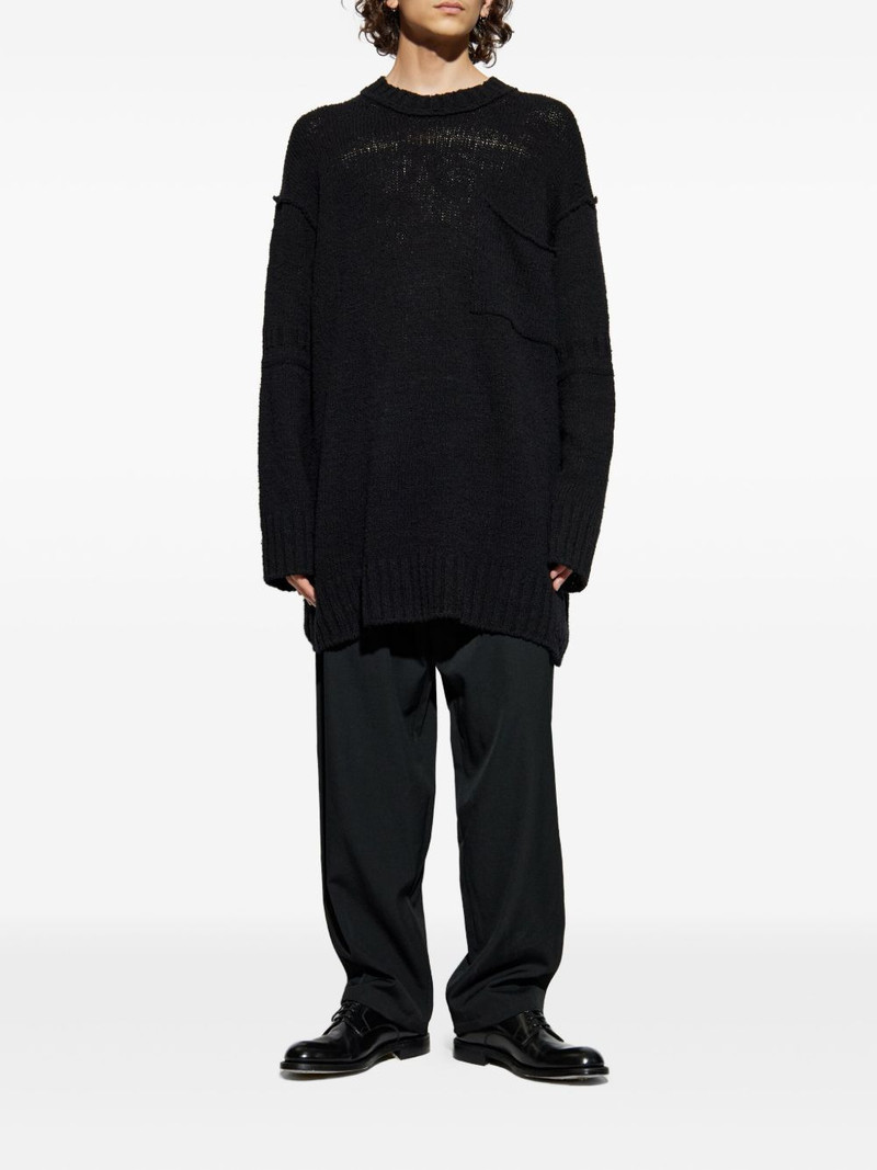 Yohji Yamamoto chest-pocket frayed-edge sweater outlook