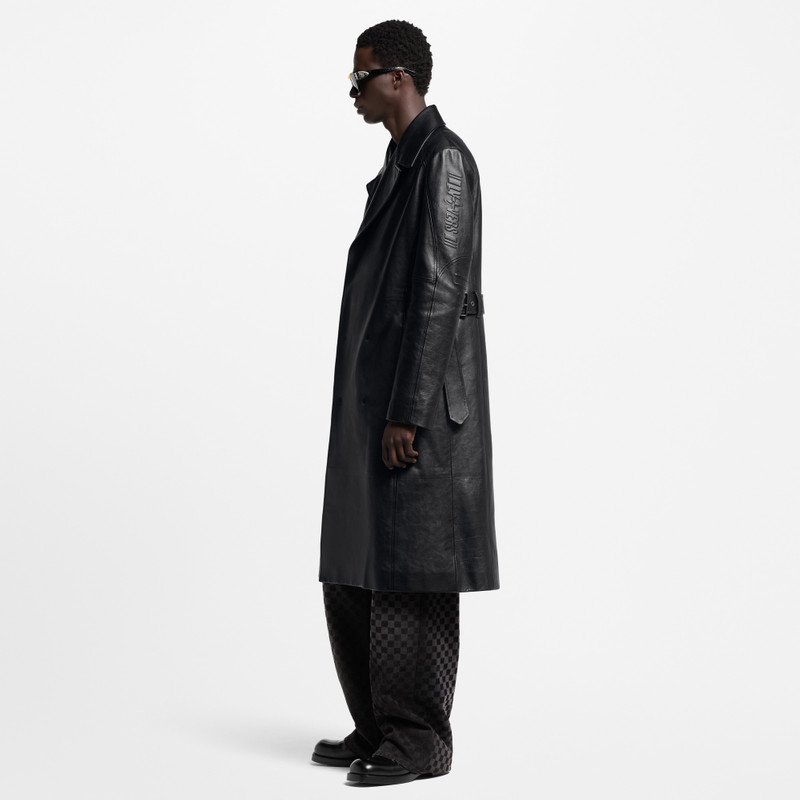 Leather Double-Breasted Coat 5