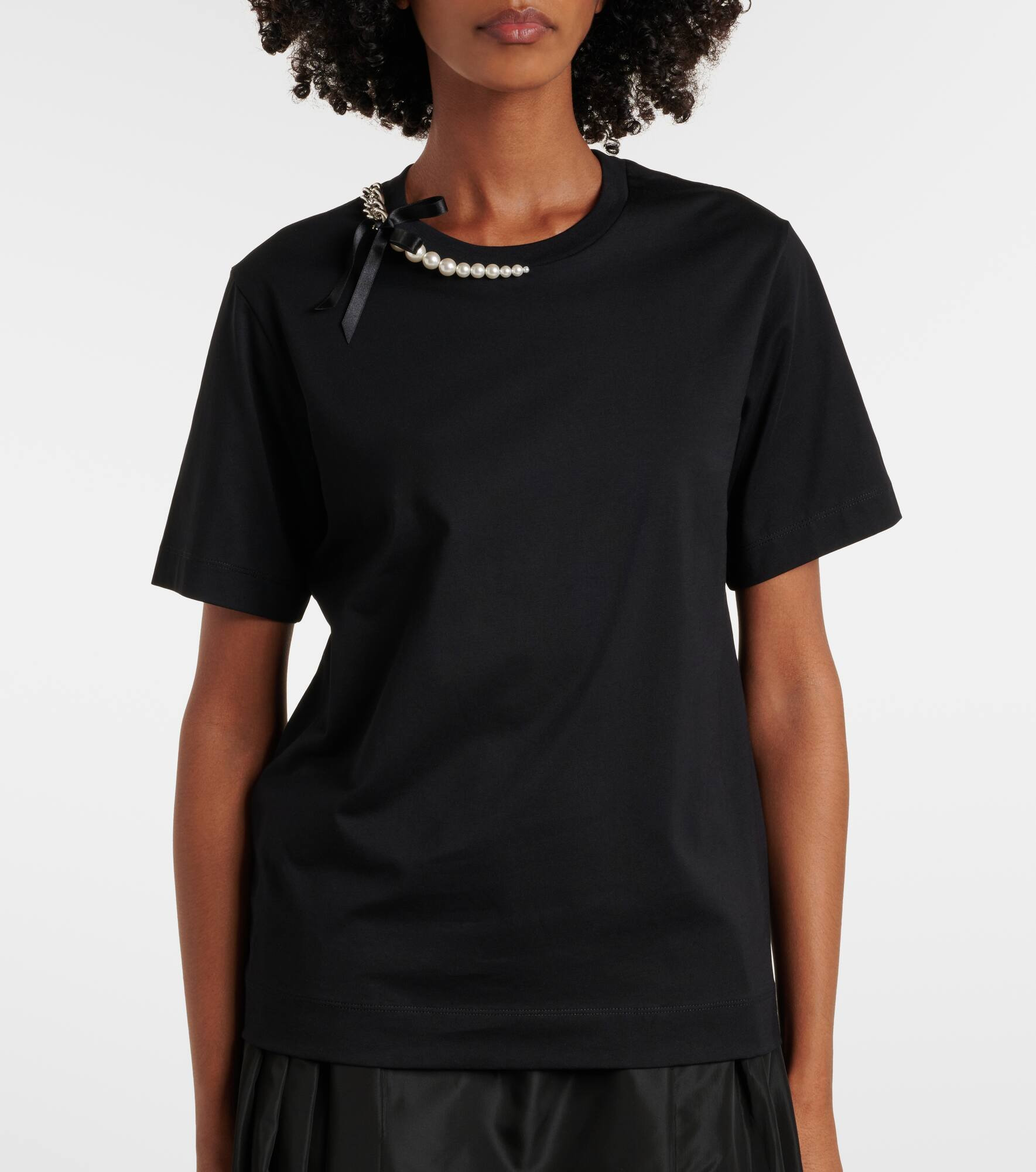 Embellished cotton jersey T-shirt - 5