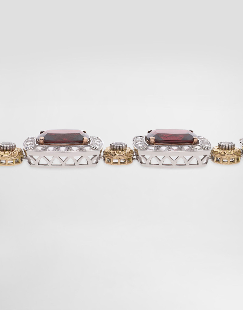 Eleganza Necklace 18-carat white and rose gold, garnets, and sapphires 3