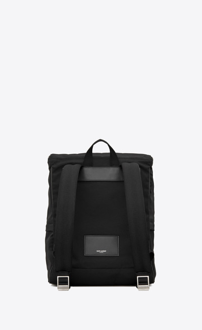 SAINT LAURENT sid backpack in grooved canvas and leather outlook
