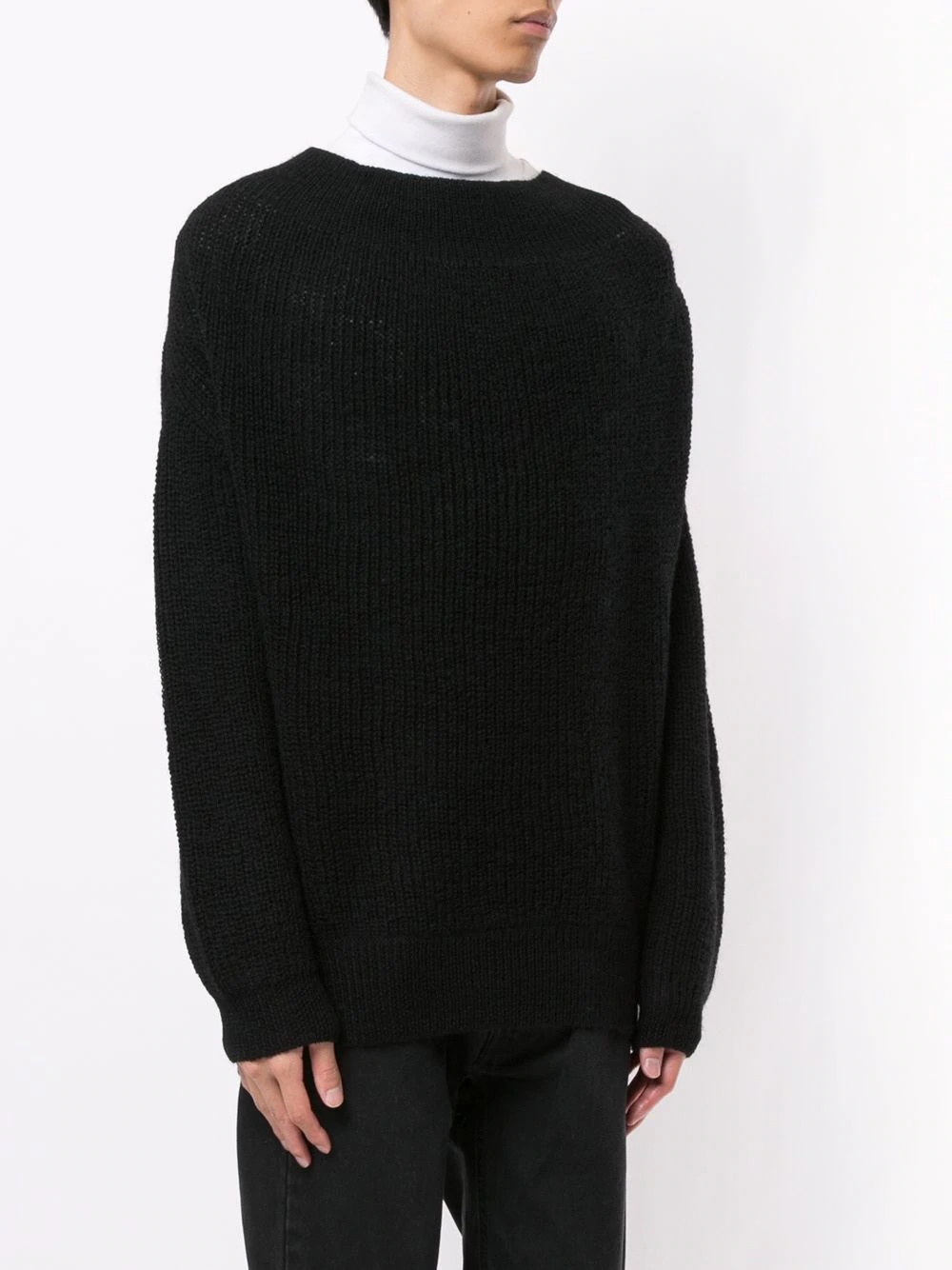 boat neck ribbed jumper - 3