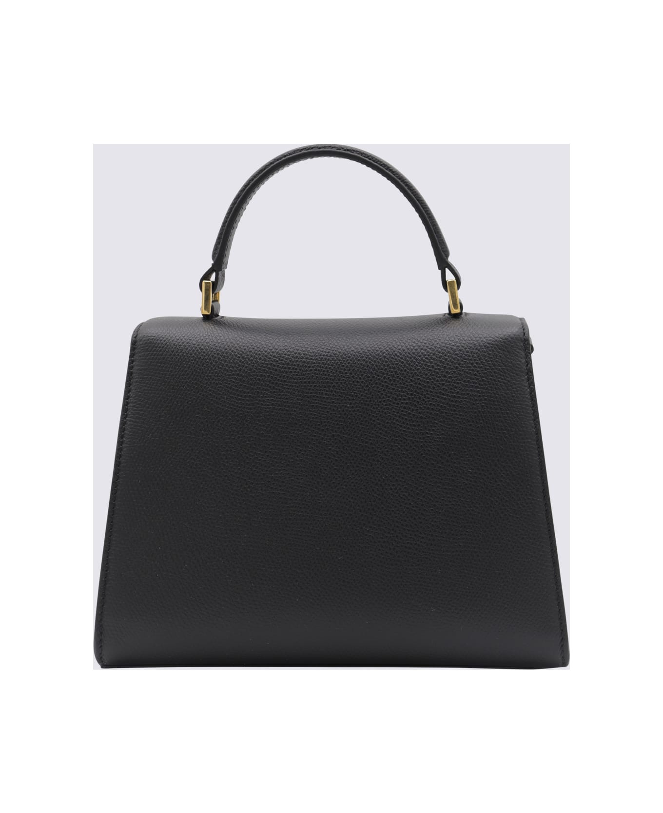 Black Leather Vsling Top Handle Bag - 2