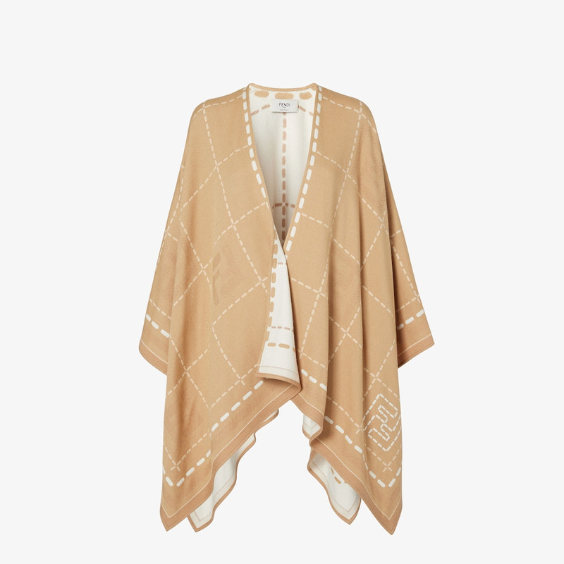 Poncho Beige wool poncho 1