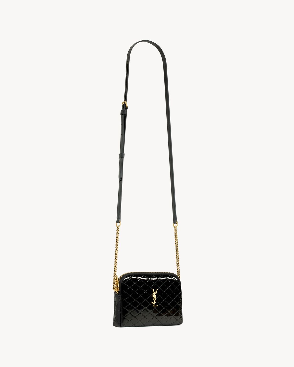 GABY ZIPPED POUCH IN QUILTED PATENT LEATHER - 5