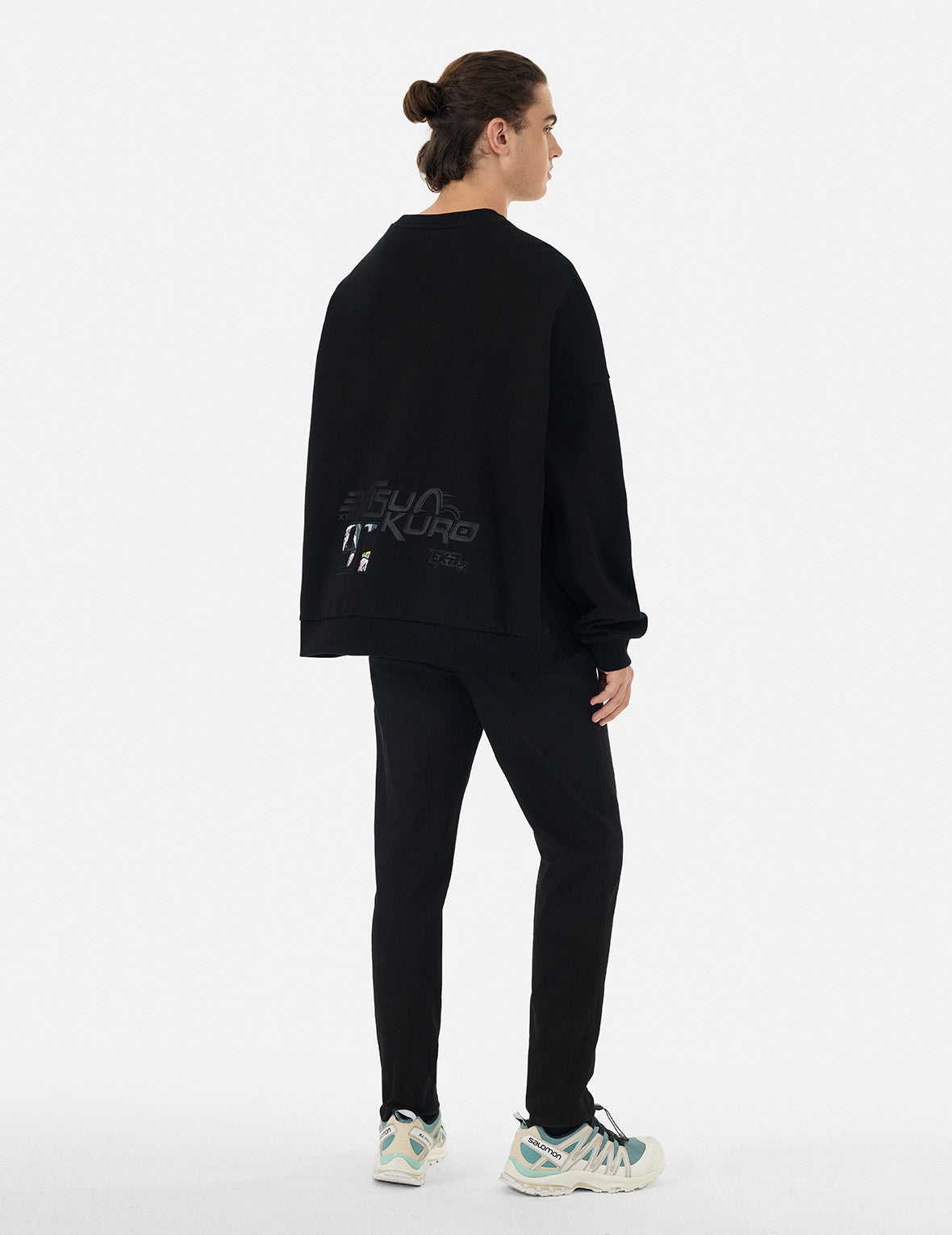 Faux Torn Pattern Oversized Sweatshirts - 4