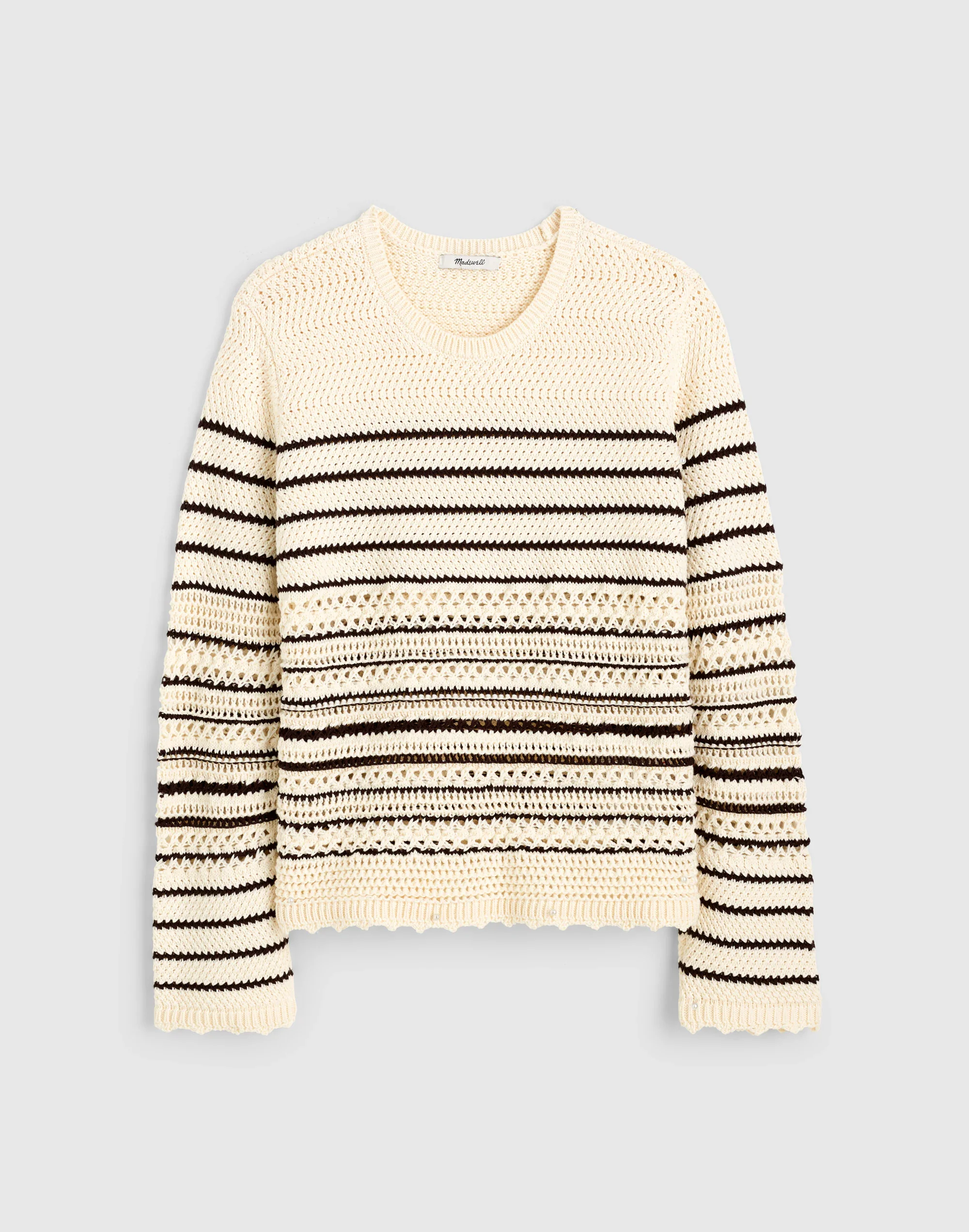 Open-Stitch Sweater in 100% Cotton - 1
