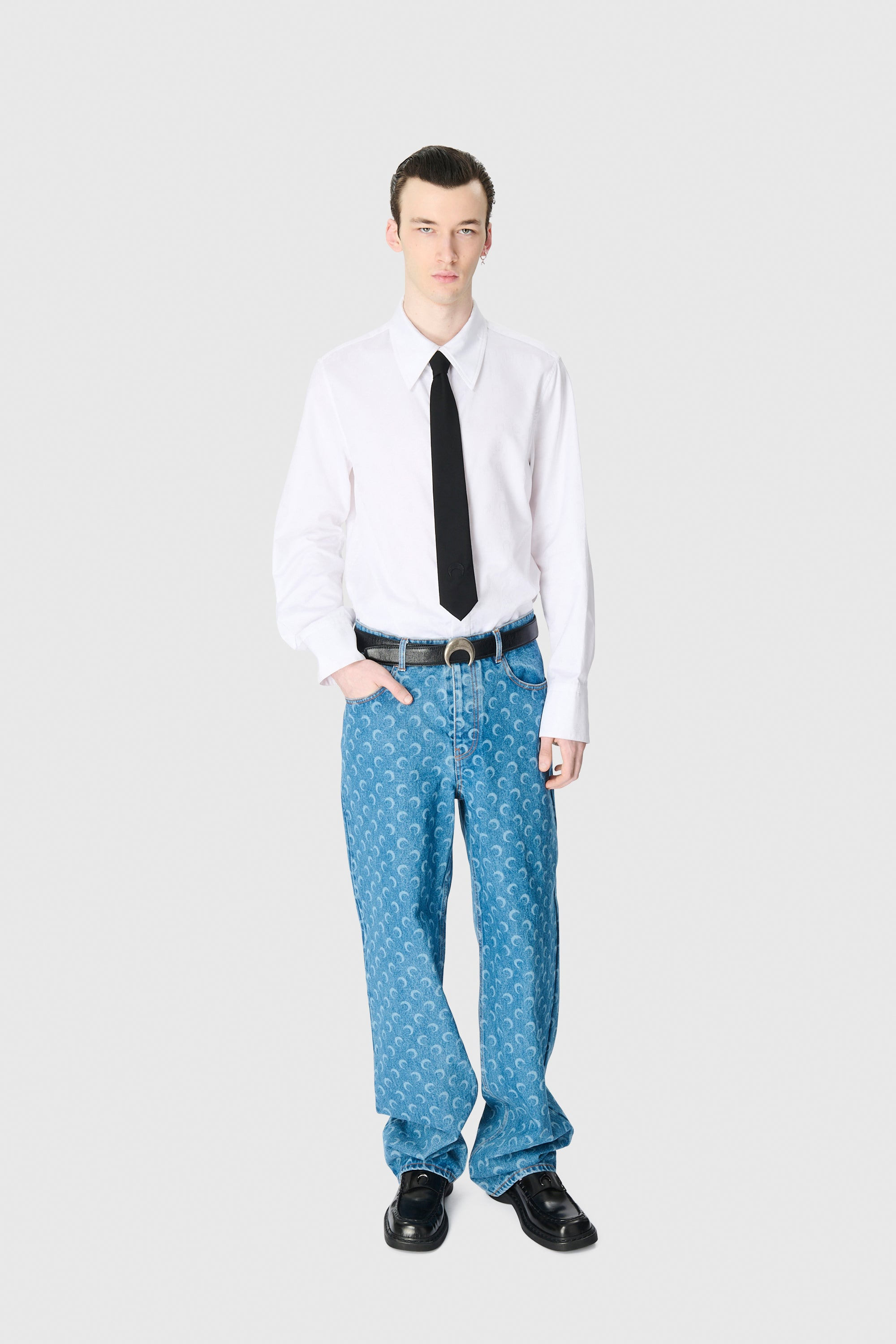 MOONOGRAM JACQUARD POPLIN LS SHIRT - 2