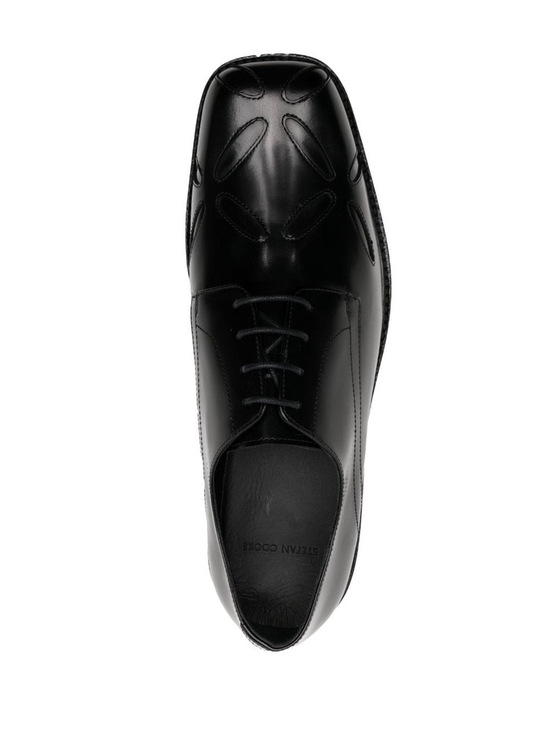 embroidered-detail leather derby shoes 4