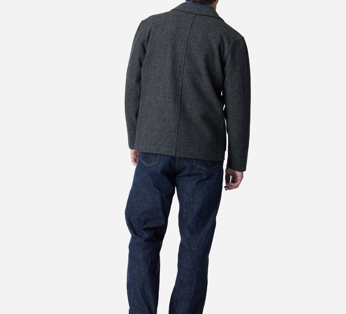 Work Blazer - Grey Melton Wool - 2
