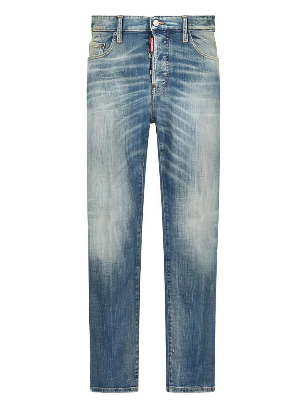 faded-wash distressed denim jeans - 1