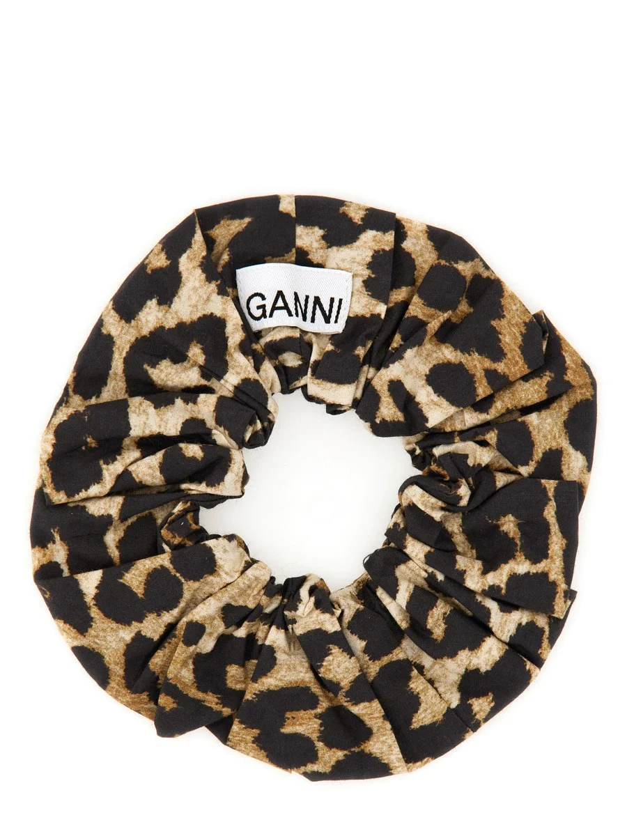 SCRUNCHIE IN COTONE CON STAMPA ANIMALIER - 1
