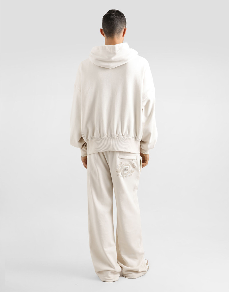 Stretch jersey jogging pants with embroidery 3