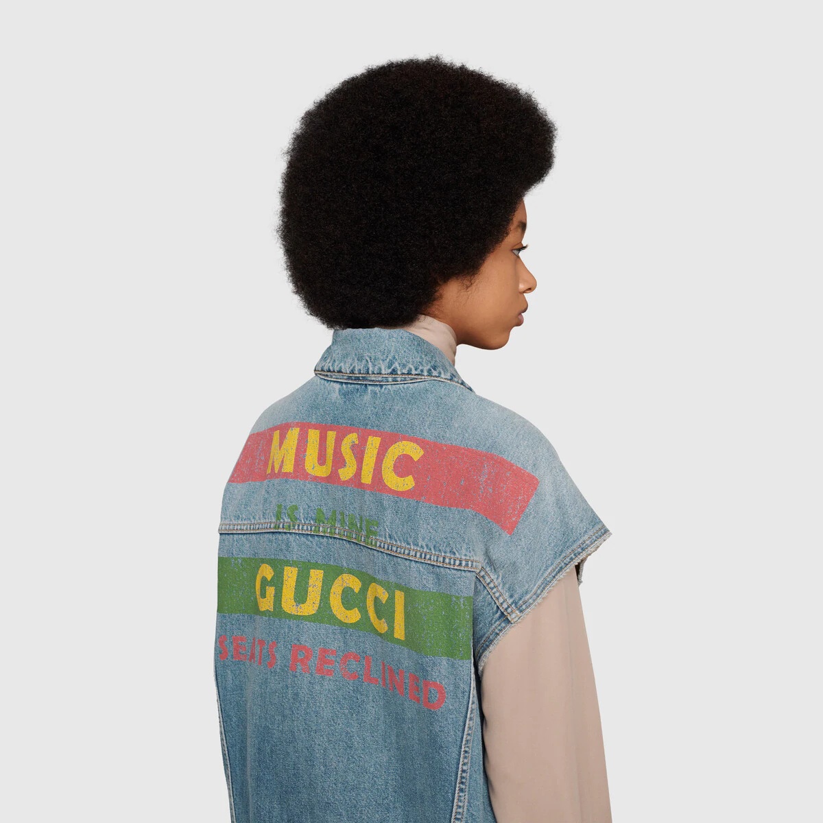 Gucci 100 sleeveless denim jacket - 7