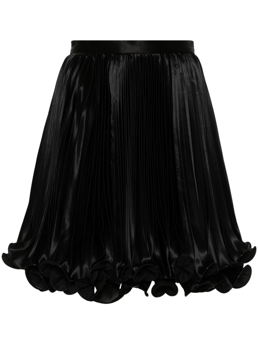 pleated satin mini skirt - 1