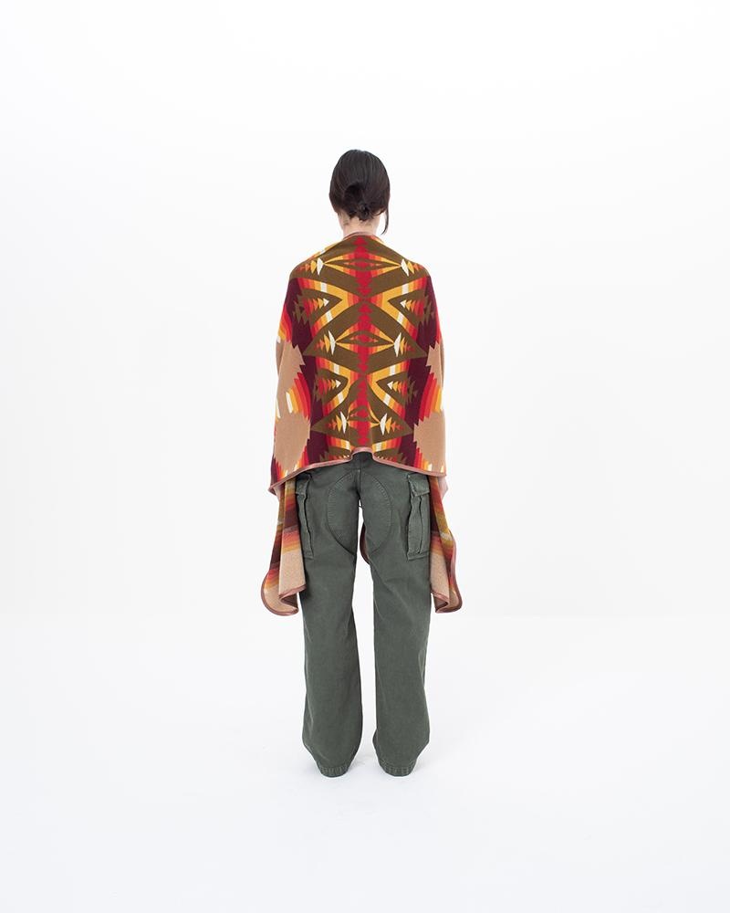 NATIVE BLANKET JACQUARD SHAWL KHAKI - 4