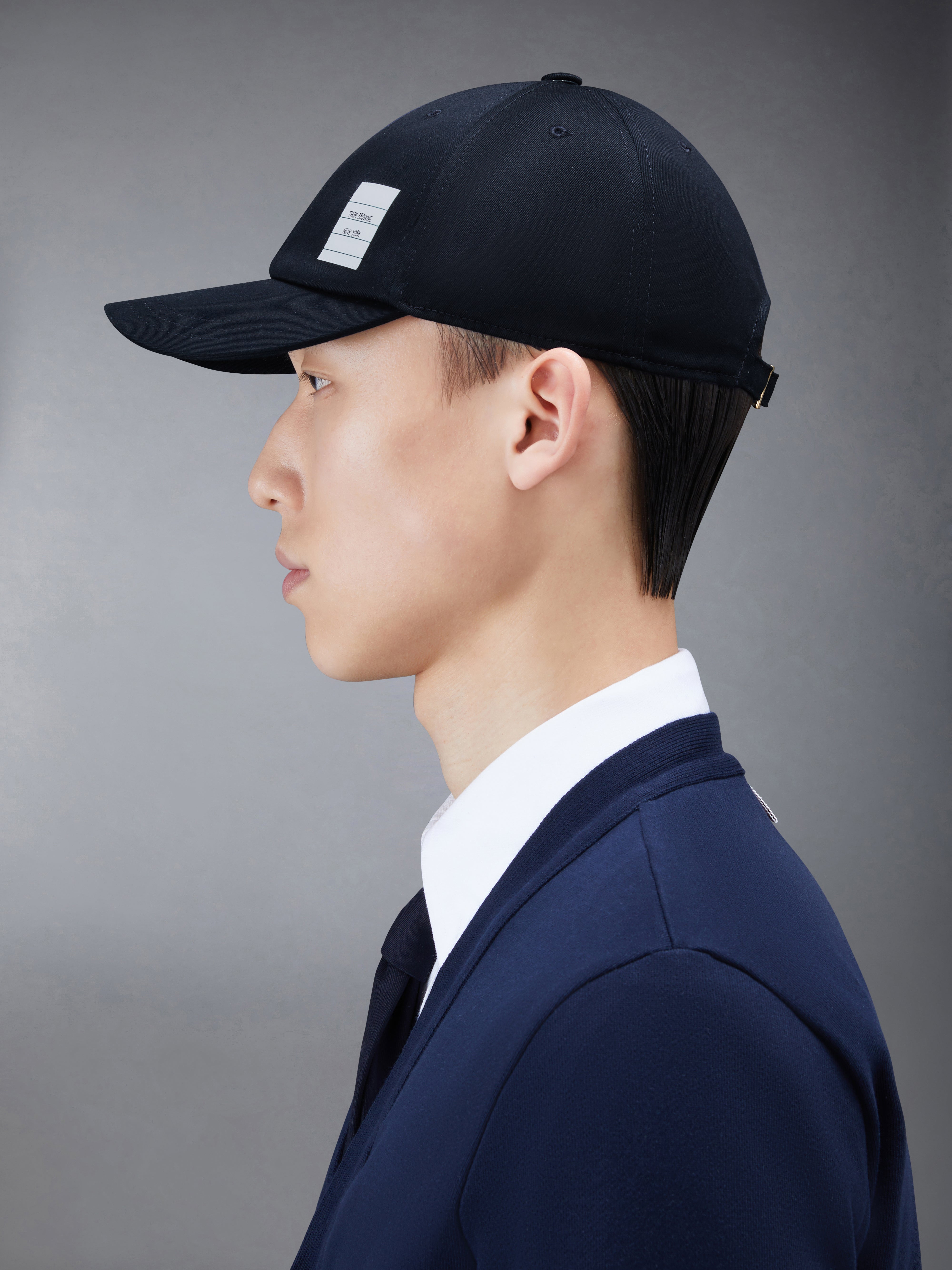 Navy Cotton Twill Baseball Cap - 5