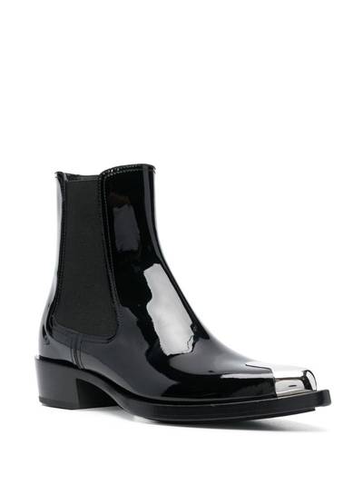 Alexander McQueen patent ankle boots outlook