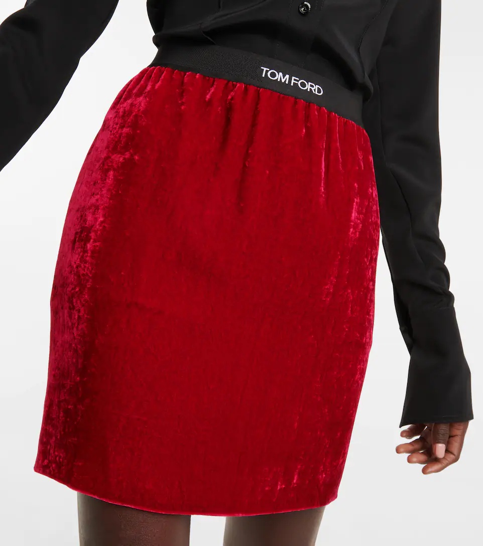 Velvet miniskirt - 4