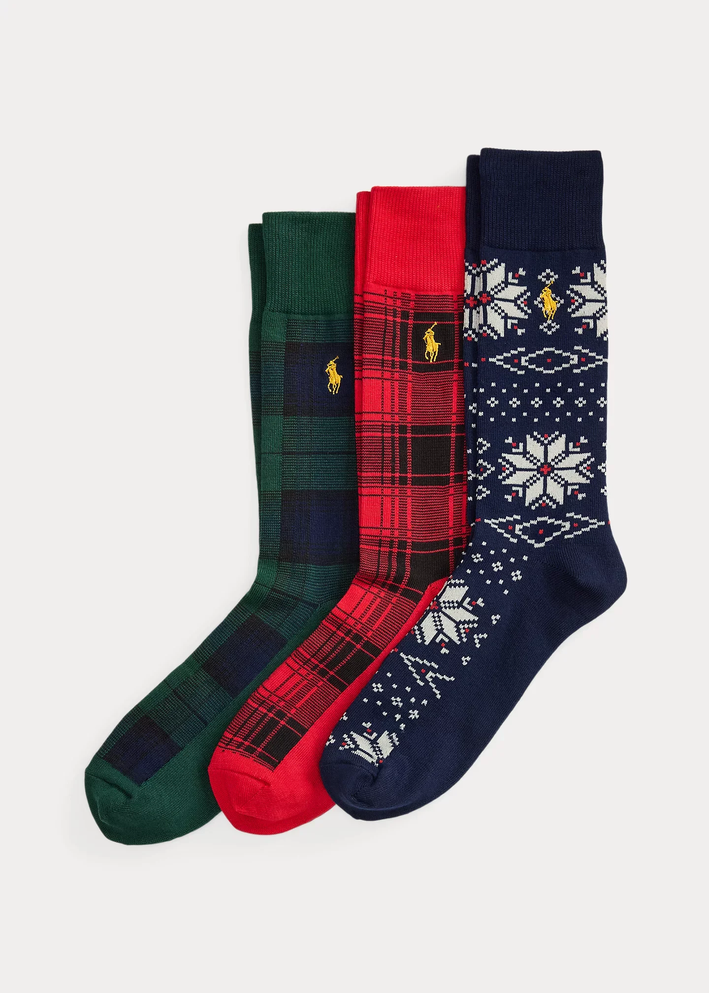 Snowflake & Plaid Trouser Sock 3-Pack - 1