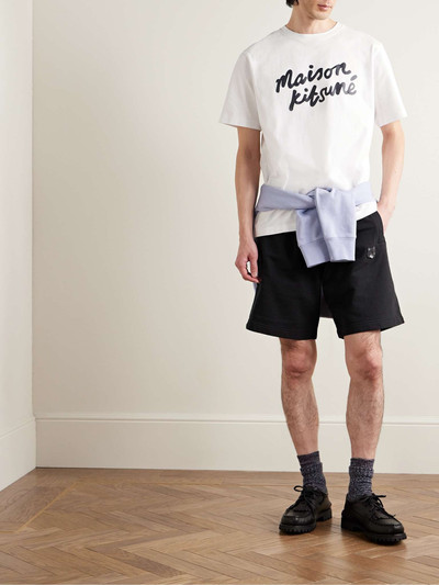 Maison Kitsuné Straight-Leg Logo-Appliquéd Cotton-Jersey Drawstring Shorts outlook