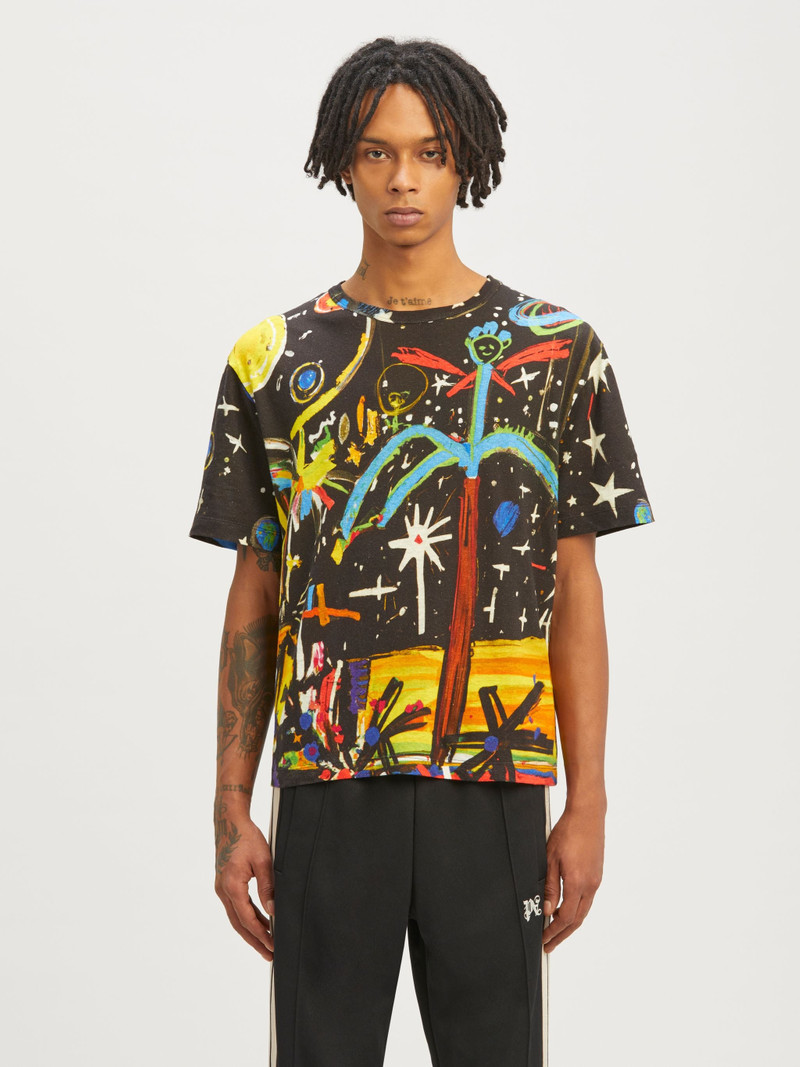 Starry Night Linen Collar T-Shirt 3
