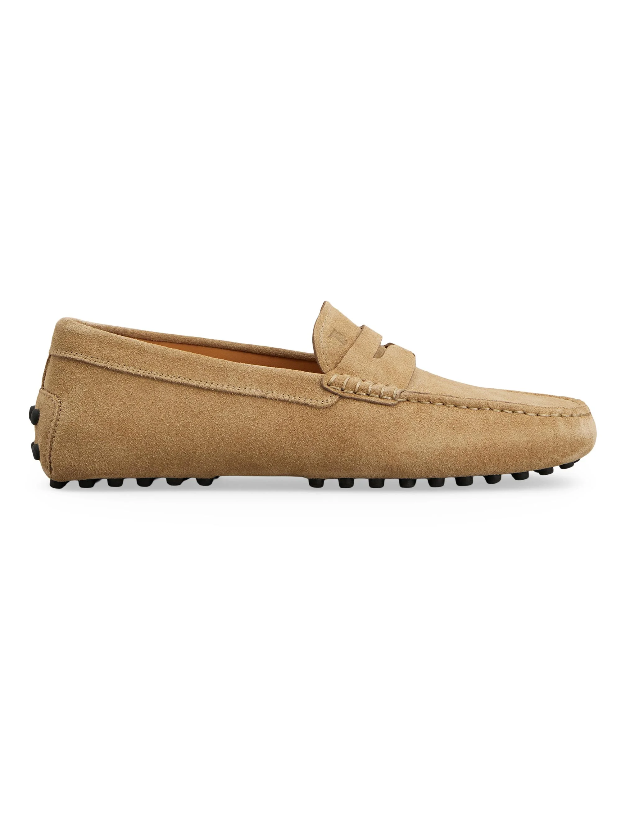 Men's Mocassino Gommino Suede Driving Loafers - Light Beige - 1