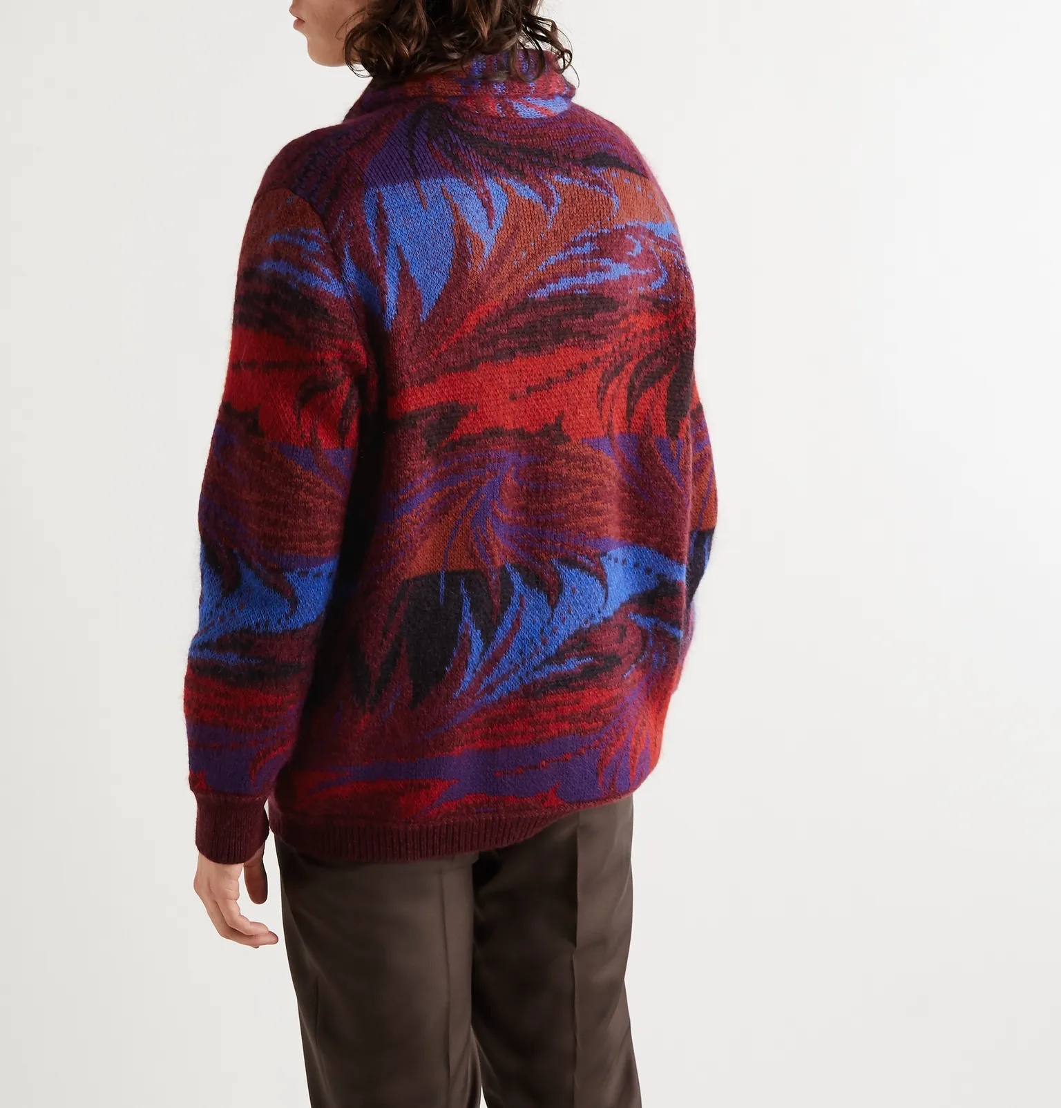 Shawl-Collar Wool-Blend Jacquard Cardigan - 4