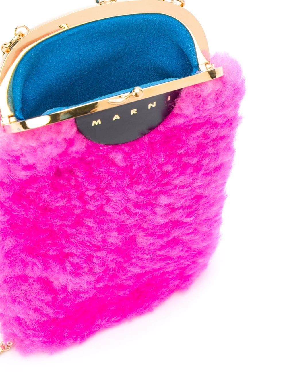 shearling crossbody phone holder - 5